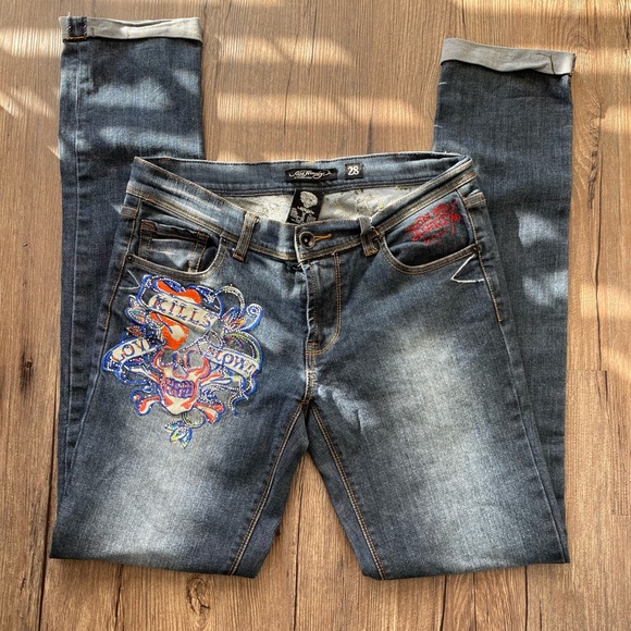 Vintage Ed Hardy Straight Leg Jeans - Picture 1 of 7